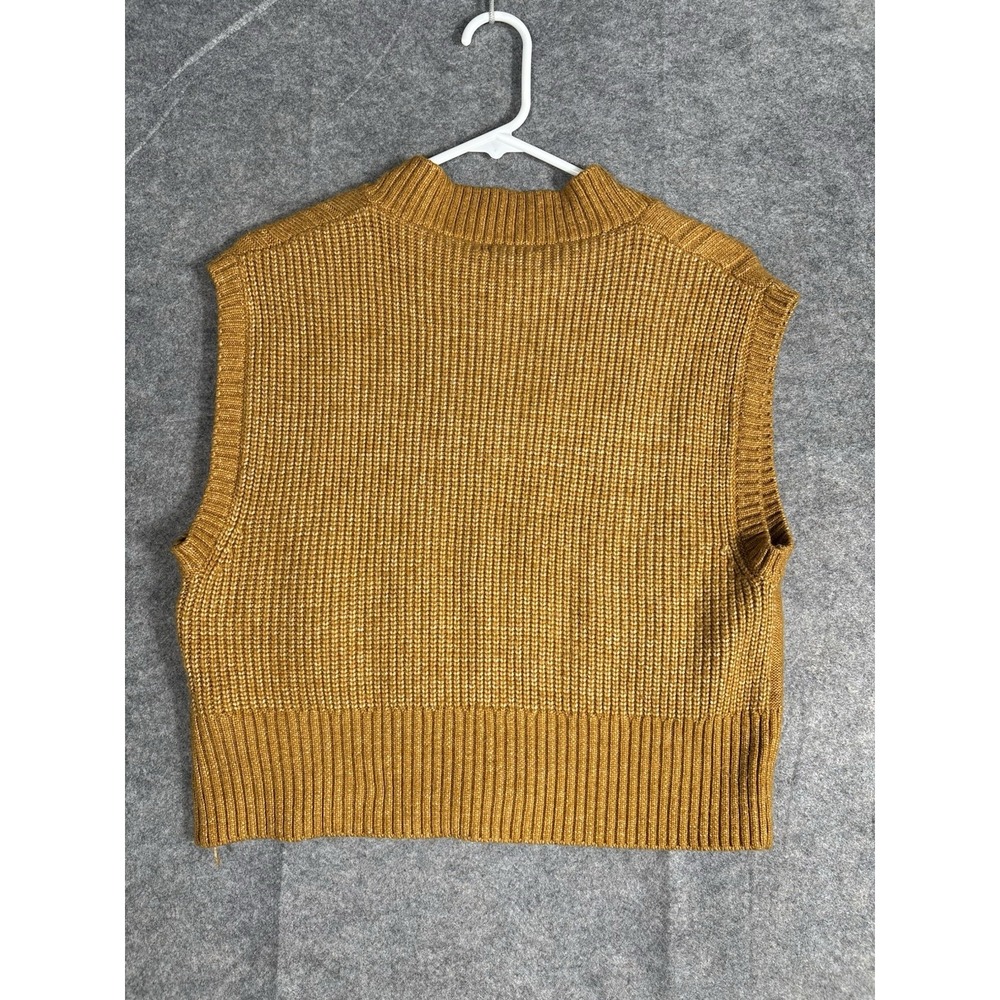 SINCERELY JULES‎ Cropped Boxy Cable Knit Sweater Vest Sz M Academia - Picture 7 of 8